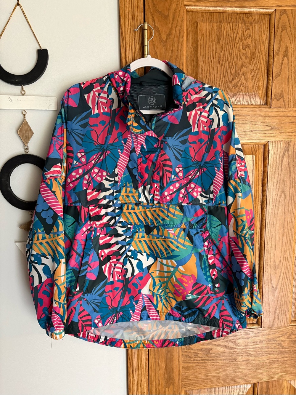 Lauren James Multicolor Tropical Pullover Anorak